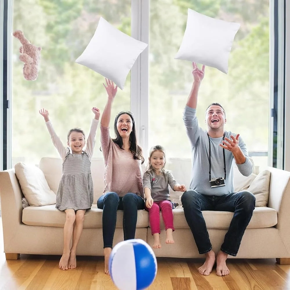 Pack of 2 Decorative Throw Pillow Inserts – Ultra-Soft Fiber Fill, 18×18″ Indoor Cushions