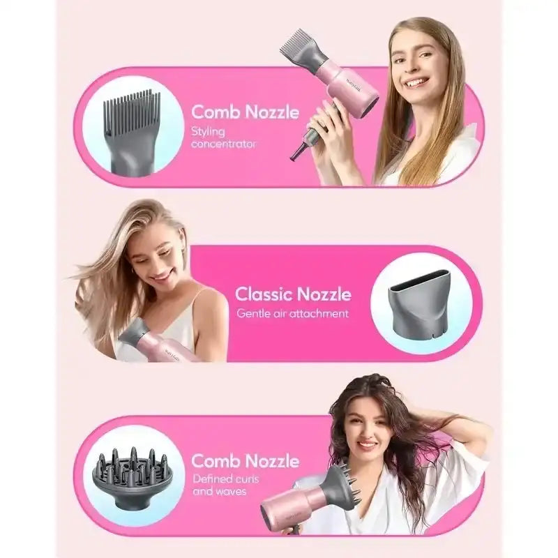 Wavytalk Professional Ionic Hair Dryer – Powerful Blow Dryer with Diffuser & Concentrator for Smooth, Frizz-Free Styling