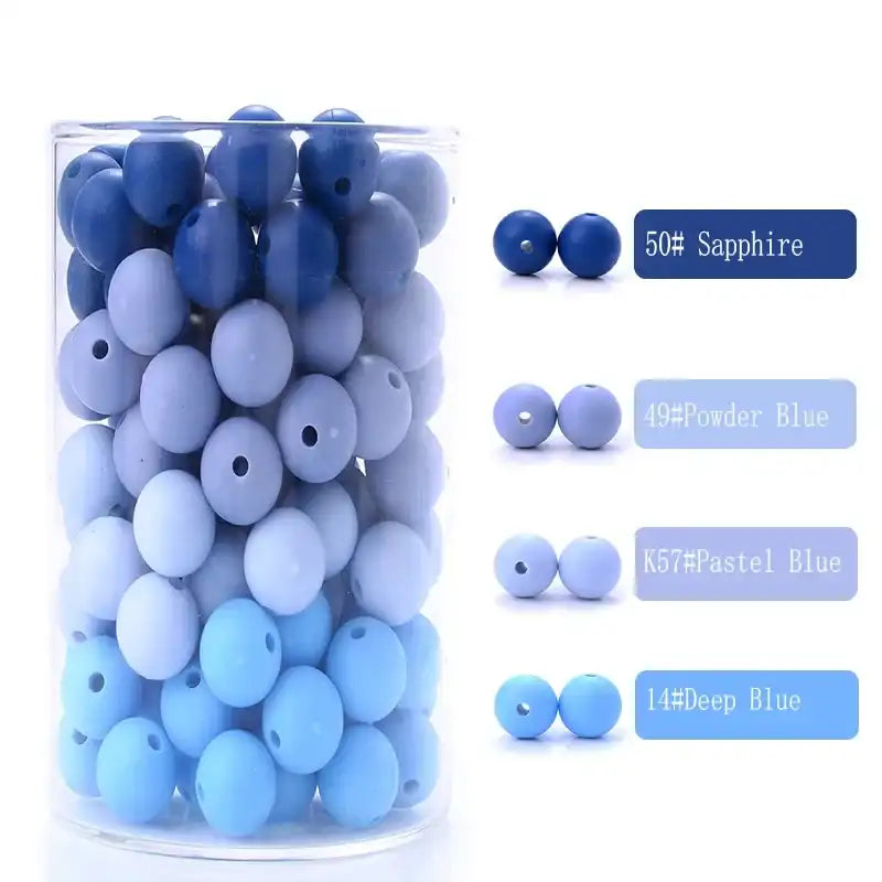 100-Piece 12 mm Silicone Beads Set for Baby Teething & Pacifier Chain – BPA-Free Chewable DIY Accessory