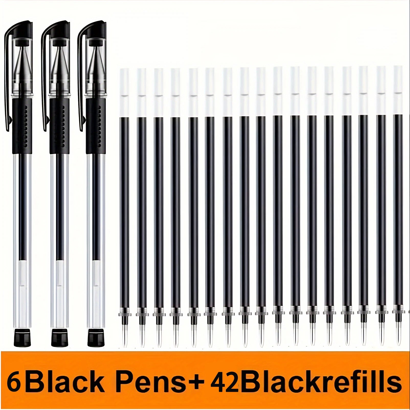 48-Piece Gel Pens Set – Transparent Barrel & 0.5 mm Smooth Writing for School & Office ✍️🖊️