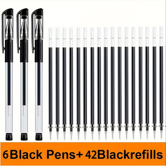 48-Piece Gel Pens Set – Transparent Barrel & 0.5 mm Smooth Writing for School & Office ✍️🖊️