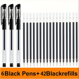 48-Piece Gel Pens Set – Transparent Barrel & 0.5 mm Smooth Writing for School & Office ✍️🖊️