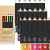 72-Color Pencil & Adult Coloring Book Set – Soft-Core Artist Drawing & Sketching Kit for Back to School