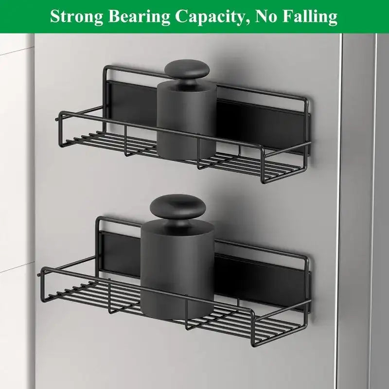 Magnetic Metal Seasoning Rack for Refrigerator & Microwave – Storage Shelf for Kitchen