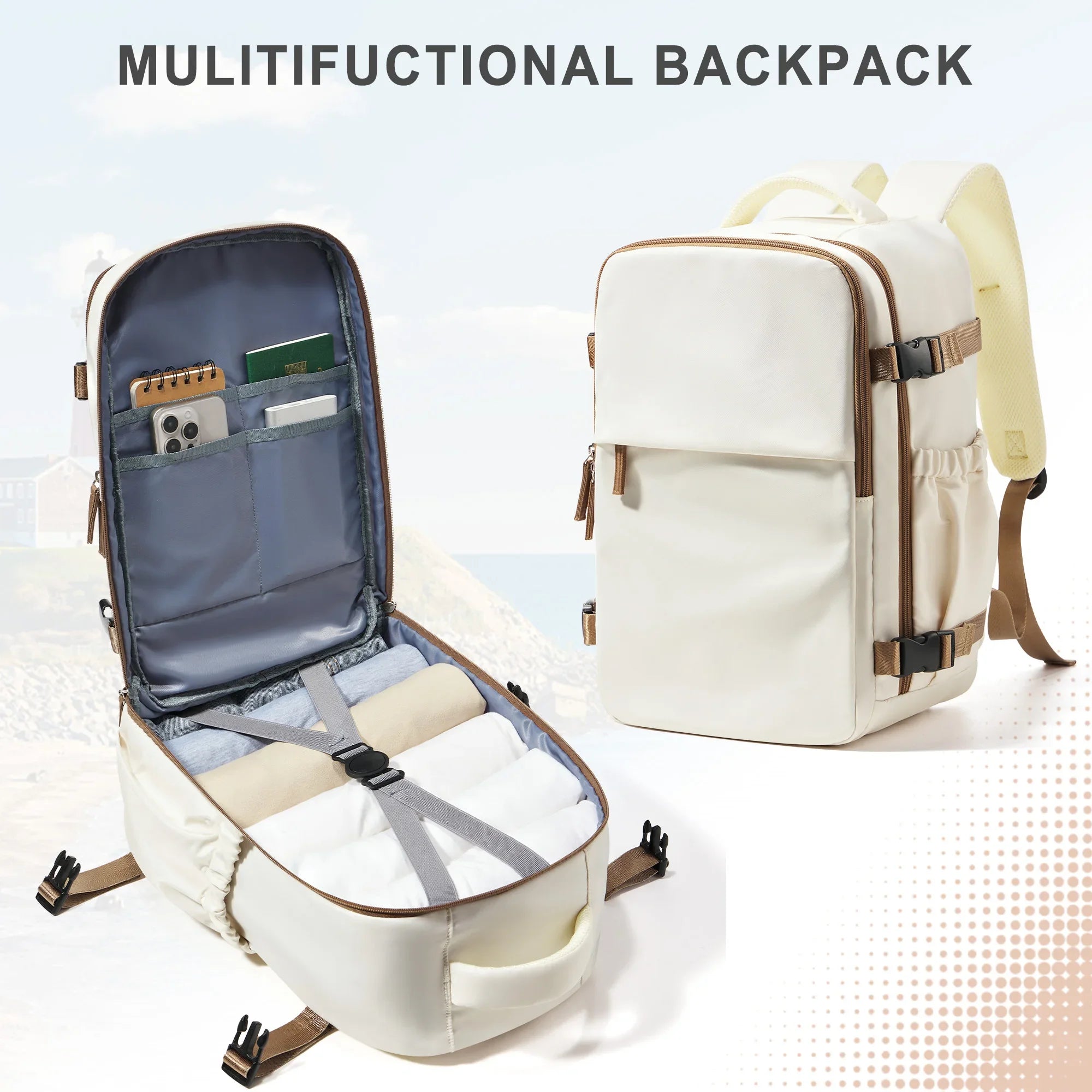 Cabin Travel Backpack – 40×30×20 cm Carry-On, Fits 15.6″ Laptop, Airline-Compliant