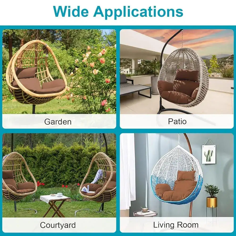 Soft Hanging Egg Chair Cushion – Outdoor Swing & Hammock Replacement Seat Pad with Ties