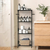 4-Tier Kitchen Rack with Wheels – Metal Shelving for Microwave & Storage - PulinGO