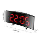 Creative LED Curved Mirror Alarm Clock – Large Display Digital Desk & Bedside Clock for Home, Office & Dormitory