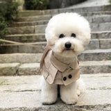 British Style Dog Cloak – Fashion Windbreaker Cape for Small Dogs (Corgi, French Bulldog & More)
