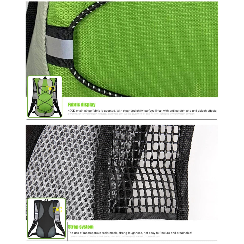 Reflective Hydration Backpack Vest for Cycling & Running – Lightweight Outdoor Knapsack for Hiking and Biking