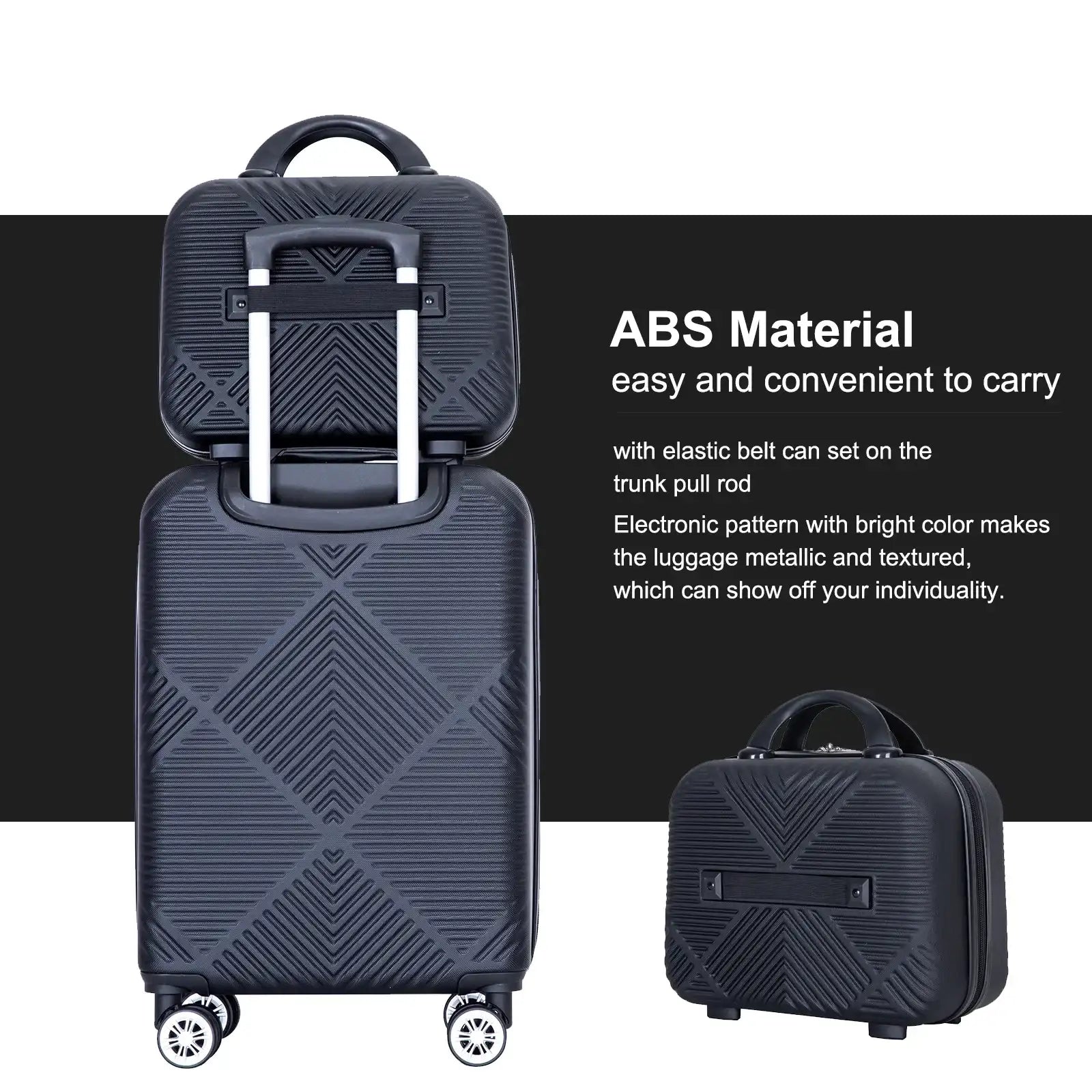 4-Piece Lightweight Travel Luggage Set – Large Capacity Spinner Suitcases with Double Wheels