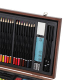 142-Piece Ultimate Wooden Art Set – Colored Pencils, Oil Pastels, Crayons & Watercolor Kit