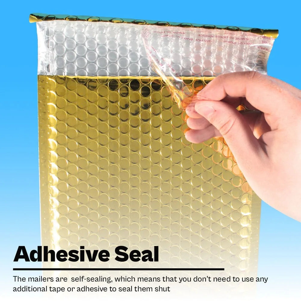 500 Pack Metallic Black Poly Bubble Mailers – 7″×6.75″ Extra-Wide Glamour Padded Envelopes for Secure Shipping