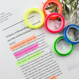 5-Roll Transparent Fluorescent Index Tabs & Flags – Sticky Note Markers for School & Office