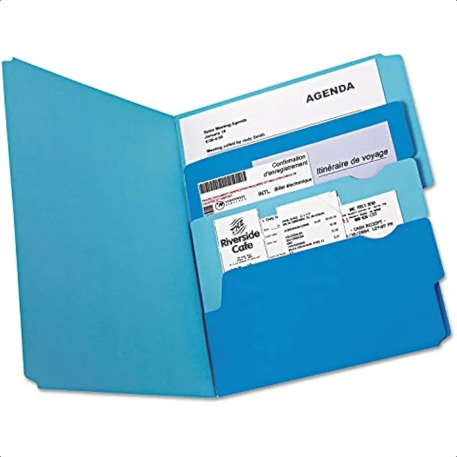 Divide-It-Up File Folders – Letter Size, 12 Pack, Assorted Colors for Organized Office & School Filing