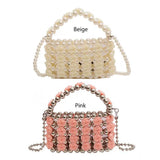 French Pearl Beaded Evening Clutch – Women’s Sweet Crossbody Bag for Weddings, Parties & Elegant Events