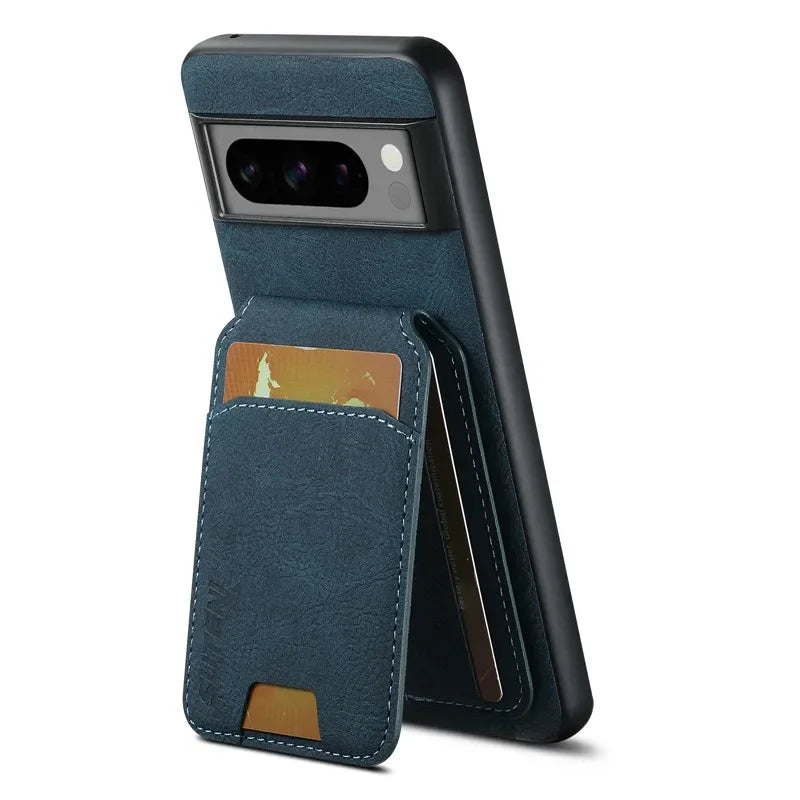 Luxury Leather Wallet Phone Case – Magnetic Pocket Cover with Card Holder for Google Pixel 6/7/8/9 Pro & A Series