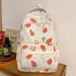 Women’s Strawberry Pattern Backpack – Large-Capacity Student School Bag | Cute Daily Daypack with Adjustable Straps