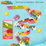“Baby Marble Runs DIY Bath Toys – Assembled Slide Track Bathtub Game with Ball Bearing Sliders for Kids”