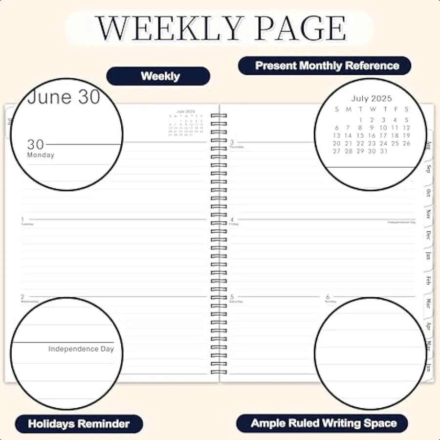 2025–2026 Academic Planner – 9" x 11" Weekly & Monthly Organizer (July 2025–June 2026) with Pocket & Premium Paper 📘