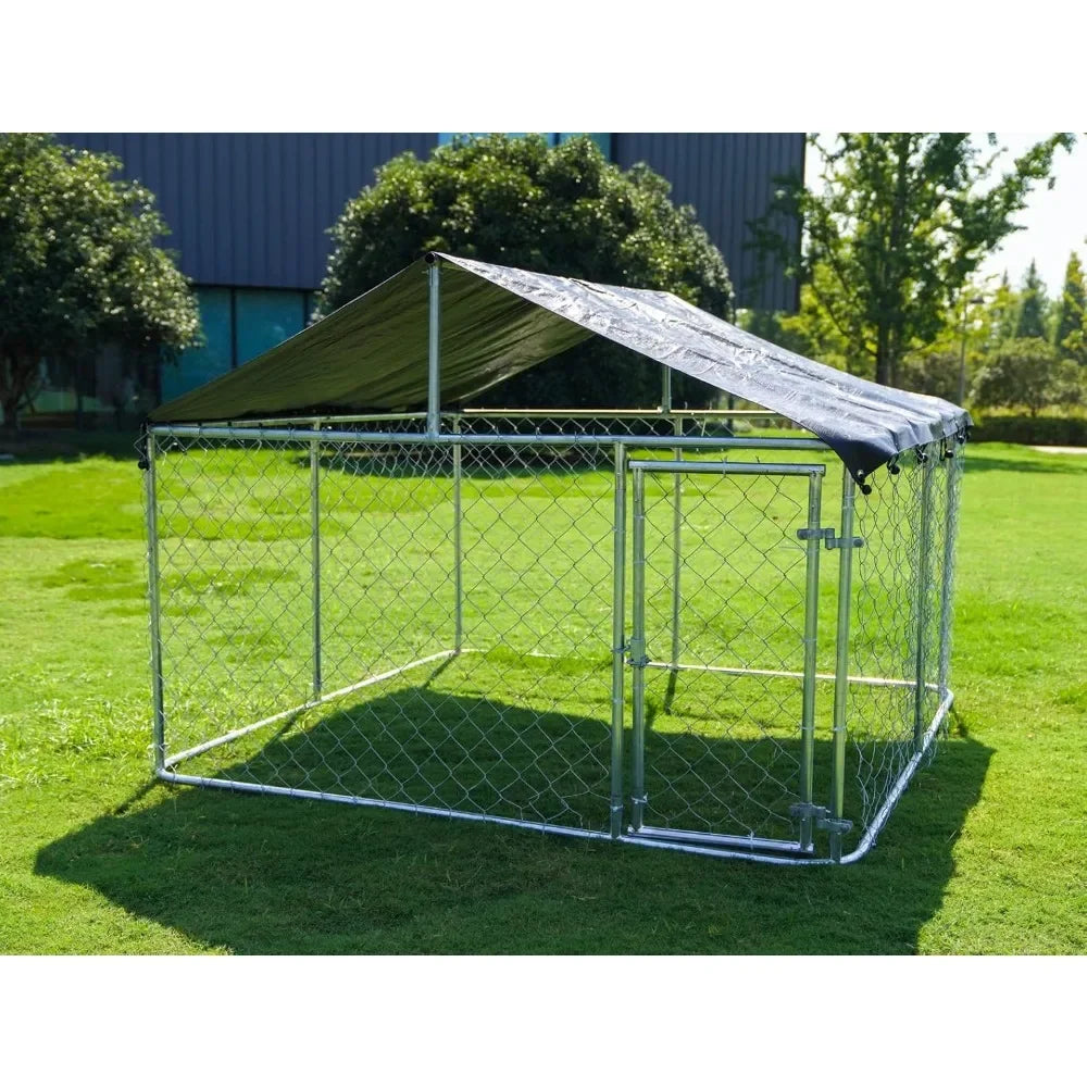 Heavy-Duty Outdoor Dog Playpen – Secure Steel Kennel with Lock for Safe Training & Play