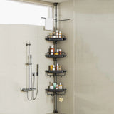 Adjustable 2-Tier Under-Sink & Side Rack – Black/White Storage Organizer for Bathroom & Kitchen