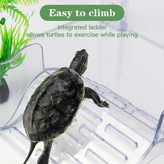 Hanging Turtle Basking Platform – Aquatic Reptile Ramp Dock with Adjustable Telescopic Clasp for Turtle Tanks