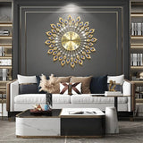 Crystal Modern Wall Clock – Elegant Silent Non-Ticking Round Design with Arabic Numerals for Living Room & Home Décor