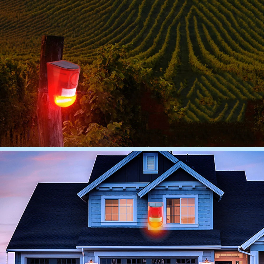 🌞 Solar Infrared Motion Sensor Alarm – Waterproof Outdoor Detector with Remote Control for Villa, Farm & Garden