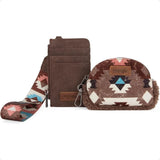 Wrangler Western Women’s Keychain Wristlet Wallet – Dual Pouch Sherpa Coin Purse & Card Holder