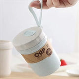 300 ml Wheat-Straw Sealed Soup Cup with Lid – Healthy Material Lunch Box & Portable Food Container