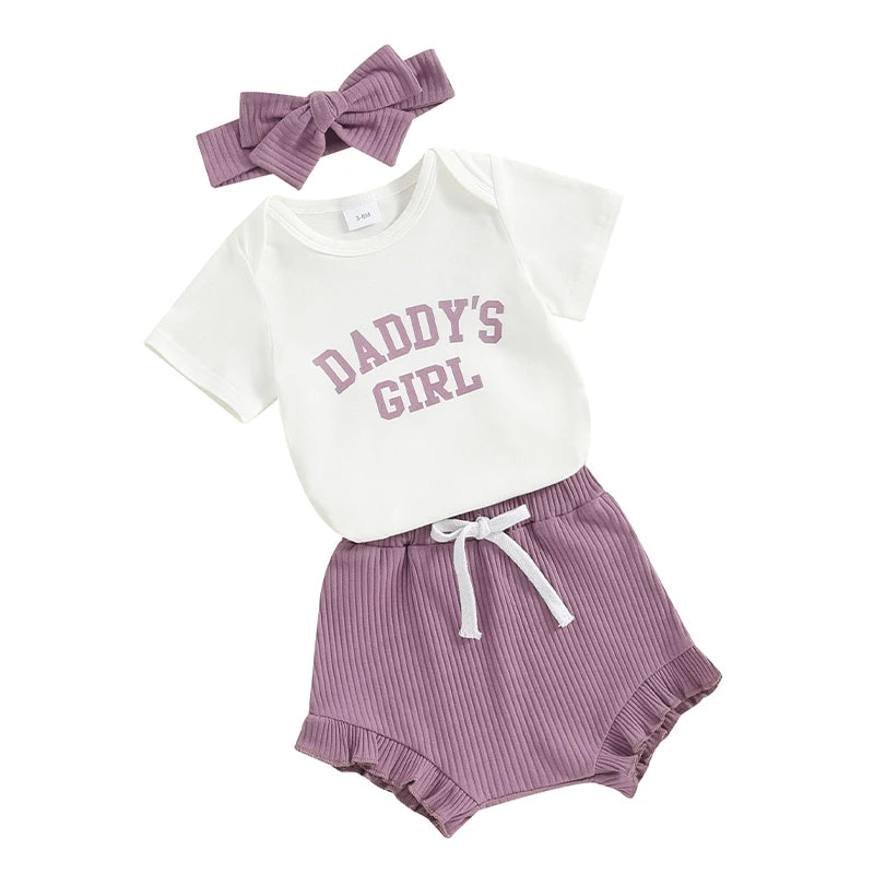 Toddler Girls 2-Piece Summer Outfit – Sleeveless Floral Print Top, Ruffle Shorts & Matching Headband Set for Baby Girls
