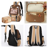 Kawaii Cartoon Capybara Flap Backpack with Matching Pencil Case – Spacious & Lightweight