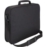17.3-Inch Laptop Clamshell Briefcase – Padded Business Travel Bag with Neoprene Handles, Adjustable Strap & Document Pocket (Black Polyester)