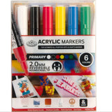 Acrylic Paint Markers – 6-Pack Reversible Tip Art Pens for Lettering, Illustration & Crafting 🎨