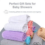 12-Pack Baby Muslin Washcloths – Soft & Absorbent Face Cloths for Newborn Bath, Wipes & Burp Rags