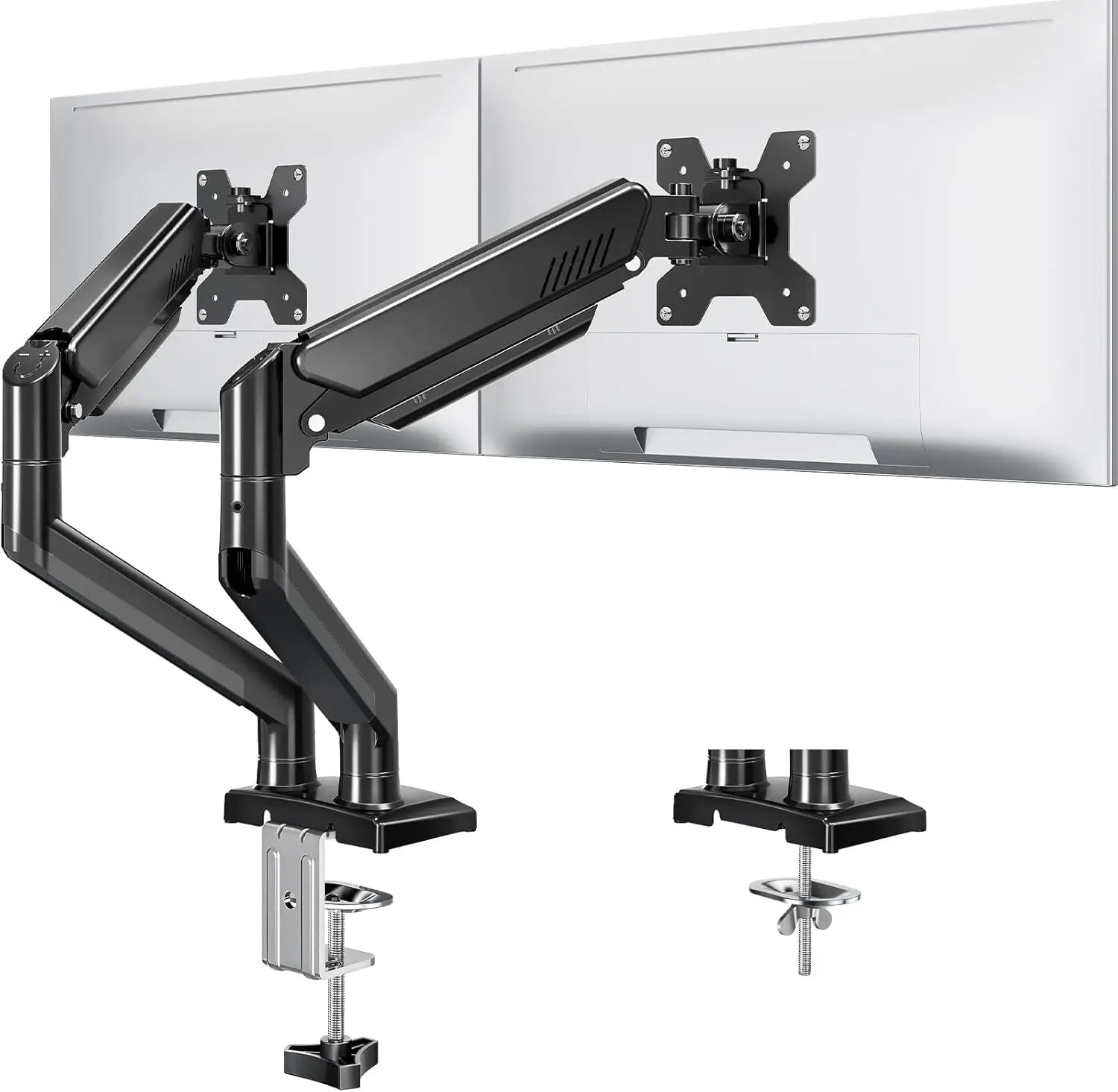 Dual Monitor Stand with Adjustable Arms – Fits 13″–32″ Computer Screens (4.4–19.8 lbs) Height Adjustable Desk Mount
