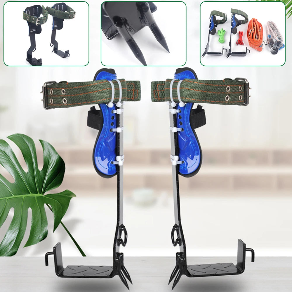 Professional Tree Climbing Spike Set with Safety Belt, Rope Lanyard & Carabiner – Pole & Tree Climbing Gear 🌲🧗‍♂️