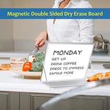 Large Magnetic Desktop Whiteboard – 16×12 in Double-Sided Dry Erase Board with Stand, Markers & Magnets