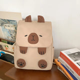 Kawaii Capybara Backpack for Women – Adjustable Strap School & Travel Bookbag with Zipper Closure
