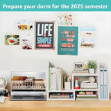 📂 Desktop File Organizer Shelf – White Desk Organizer for Office Supplies, Books & Accessories with Corner Storage Design