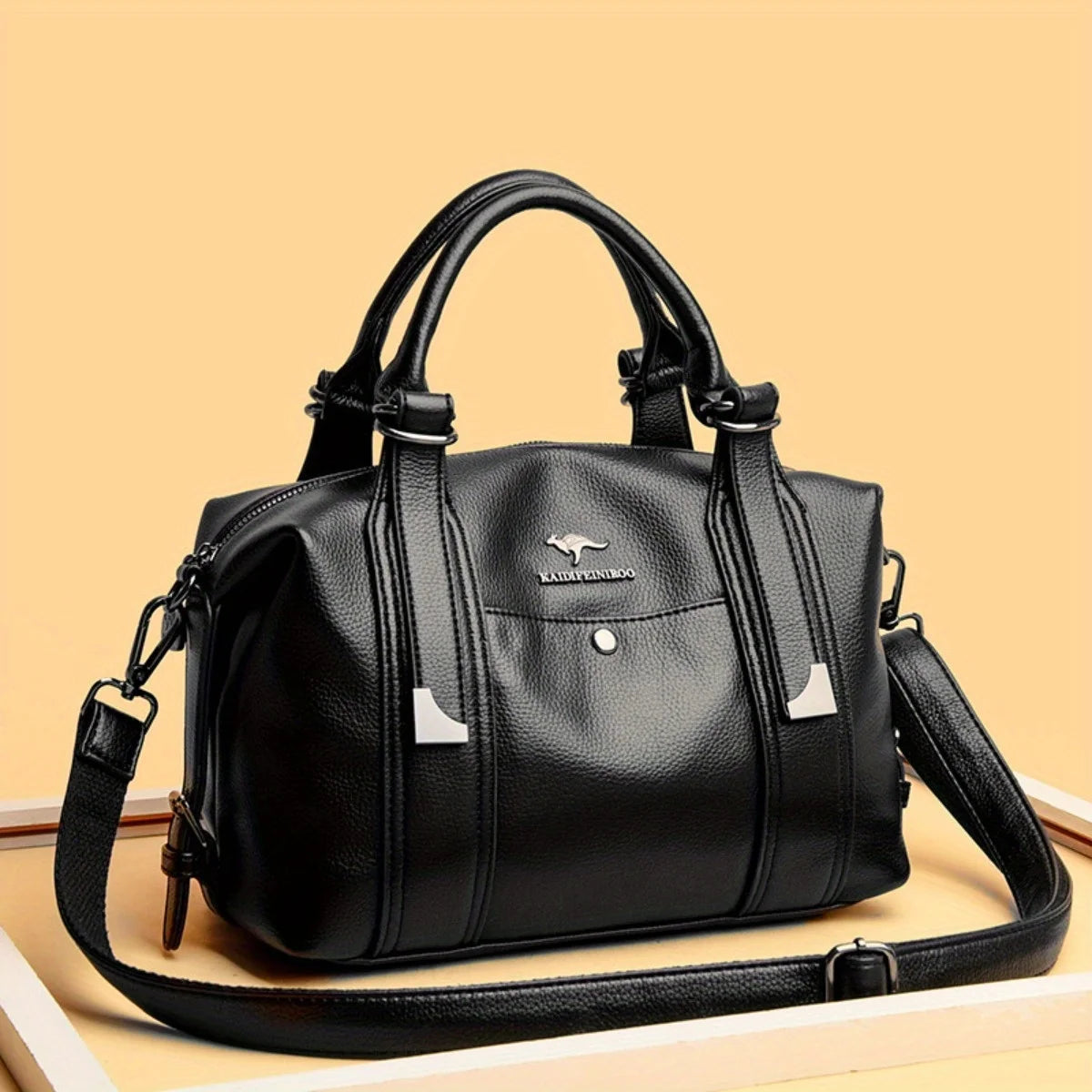 Women’s Classic 2-Way Leather Bag – Premium Soft PU Shoulder & Crossbody Pillow Tote for Business, Work & Daily Use