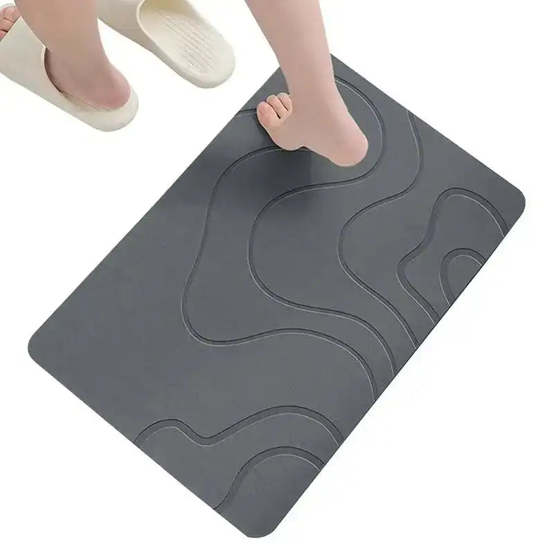 Indoor Diatomite Stone Bath Mat – Soft Water Absorption & Quick-Dry Shower Floor Rug