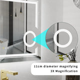 LUVODI Smart LED Wall-Mounted Bathroom Mirror with Magnifying & Anti-Fog Features