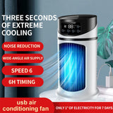 3-in-1 Quiet Cooling Desk Fan – Portable Mini Air Cooler with Water Conditioning & 6 Speed Modes for Home & Office