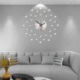 13-Inch Crystal Glass Wall Clock – Silent Movement Luxury Wall Clock for Living Room & Home Décor