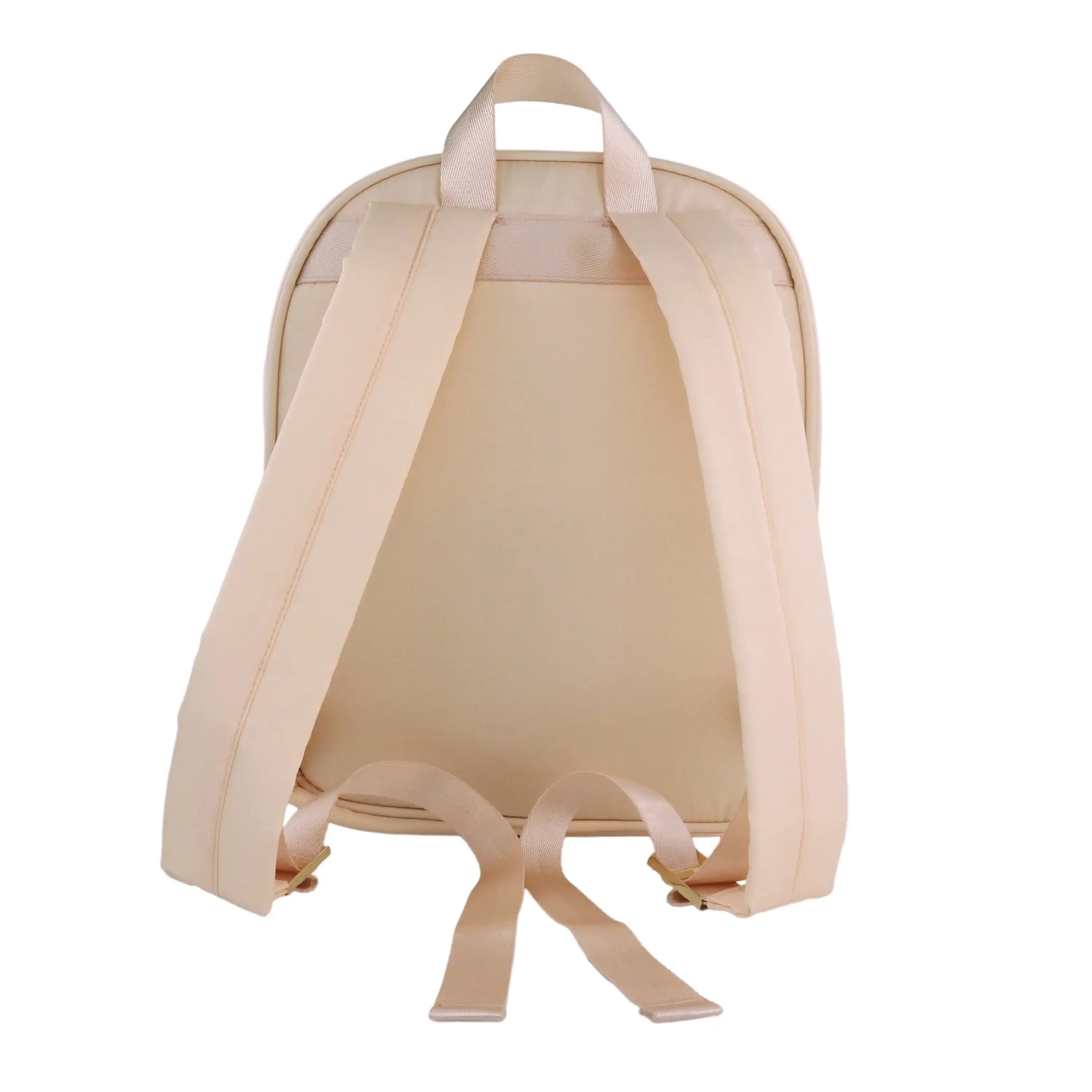 Tan Customizable Nylon Travel & School Backpack – Everyday Large Capacity Bag