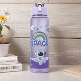 800ml Astronaut Sports Water Bottle with Straw & Carry Handle for Kids (Large Capacity)