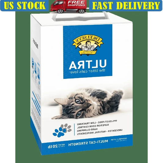 Ultra Clumping Cat Litter – 20lb Unscented Low-Dust Formula, Natural Odor Control, Easy-Scooping Litter for Multi-Cat Homes