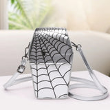 Women’s Gothic Coffin Shoulder Bag – Spider Web PU Leather Crossbody with Adjustable Strap for Halloween & Cosplay